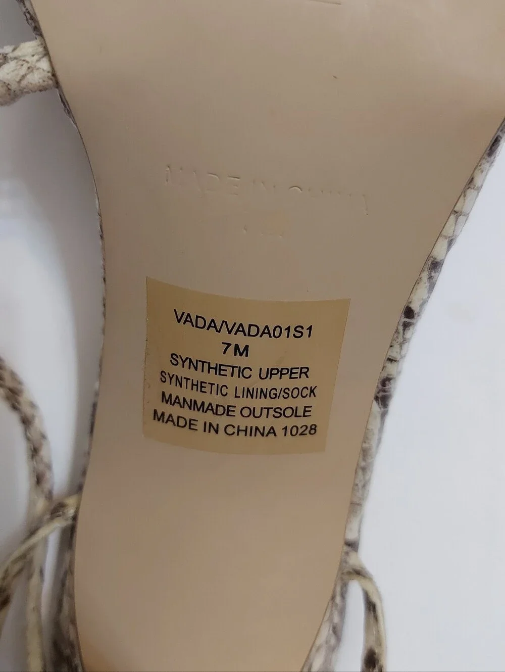 Steve Madden Snake-Print Lace-Up Stiletto Sandals in Beige
